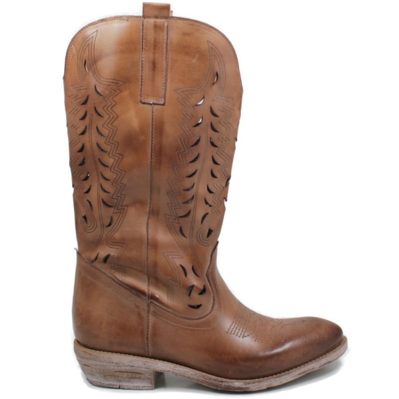 High Texan Camperos Boots Perforated 'DALLAS' - Tan