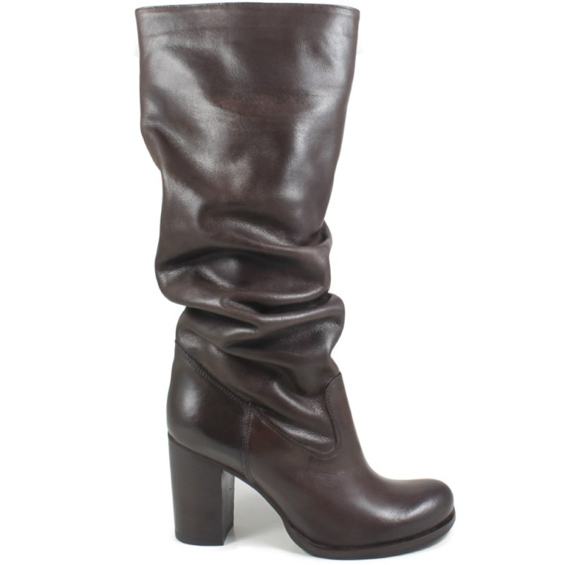 High Boots with Heel 'SOFI' - Brown