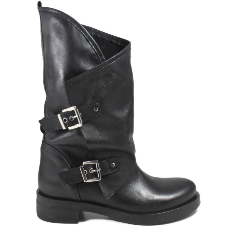 Biker Boots with Buckles "MANTRA/A" - Black