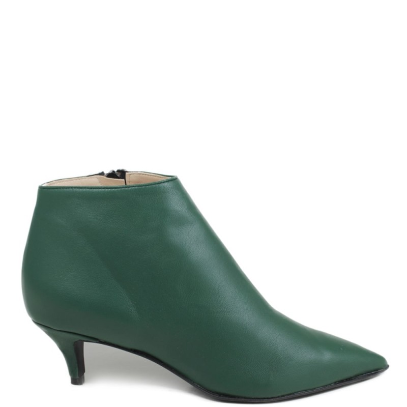 Ankle Boots with Fine Tip "155" - Green Nappa