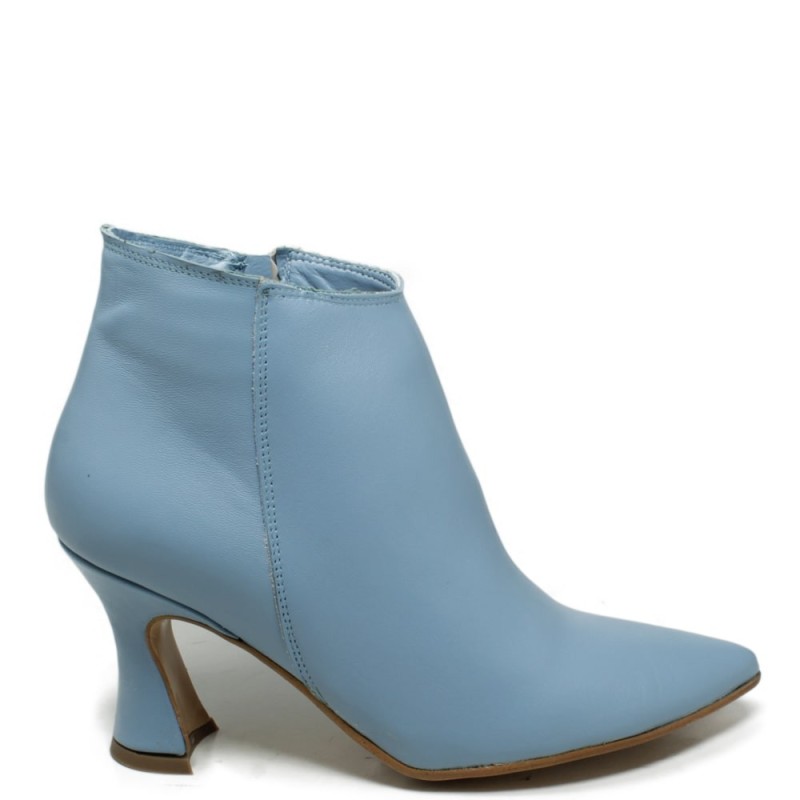 Ankle Boots with Fine Tip and Spool Heel "2754" - Sky Blue