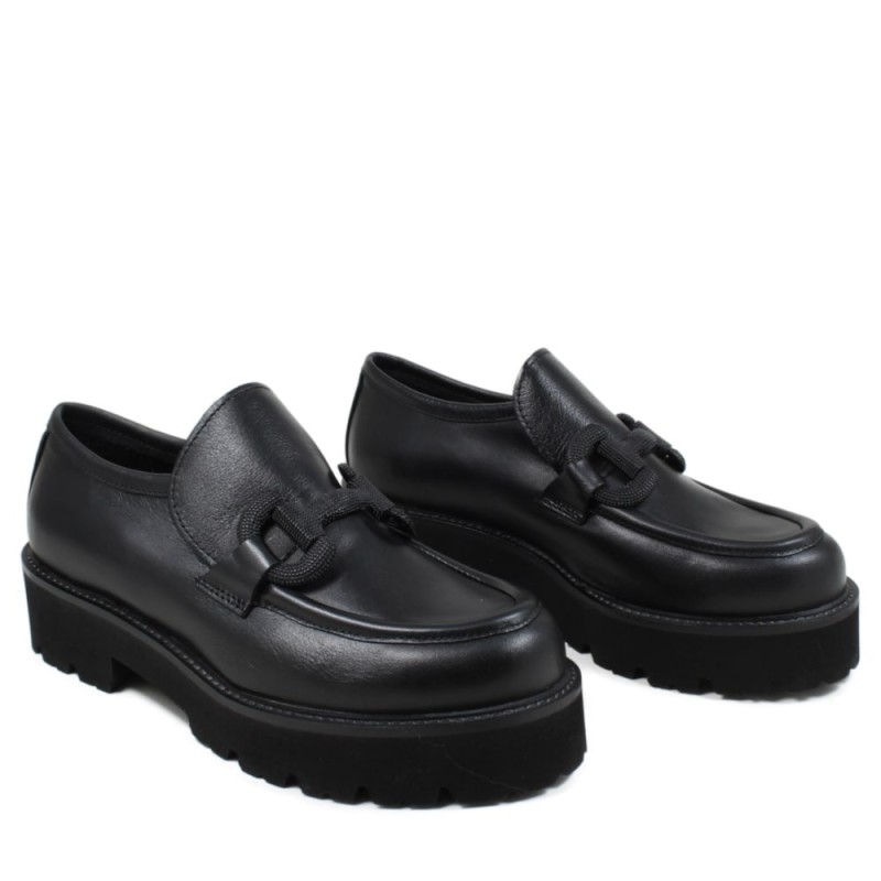 Womens Chunky College Loafers 'CRAIG' - Black