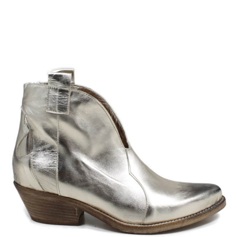 Low Camperos Ankle Boots 'VERA" - Leather Platinum