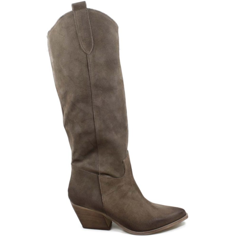 High Camperos Texan Suede Boots "PAM" - Taupe