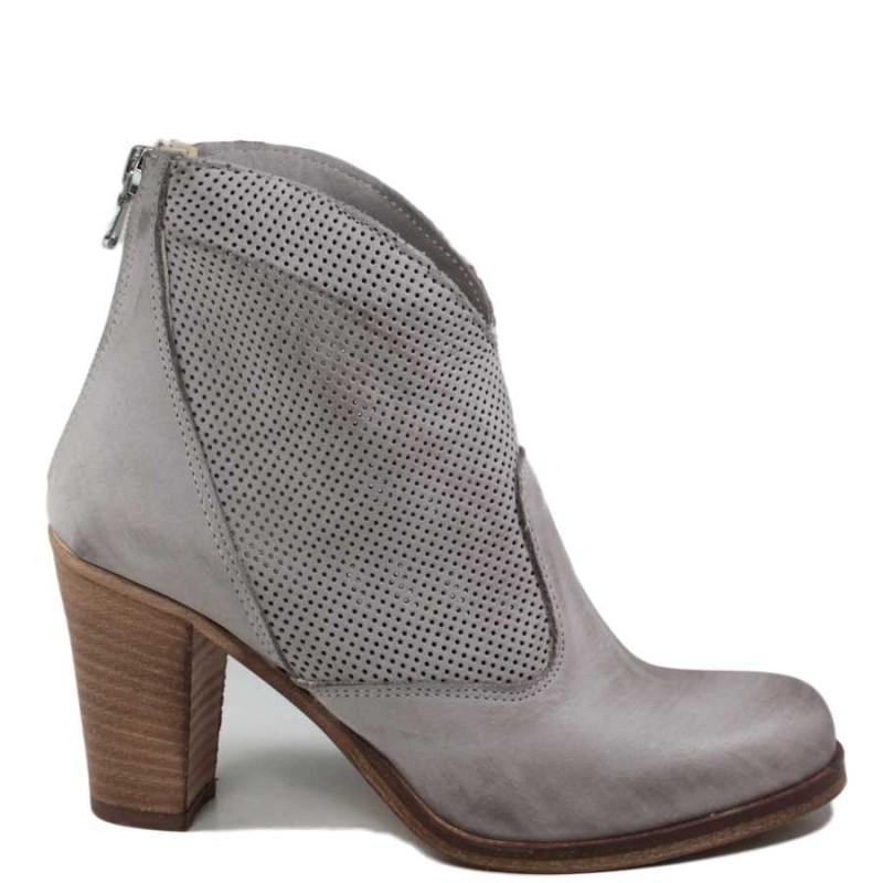 Ankle Boots Perforated '701/F' - Gray