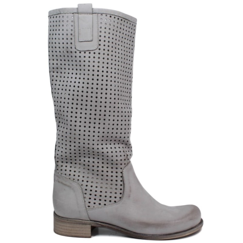 High Perforated Summer Boots 'T04' - Gray