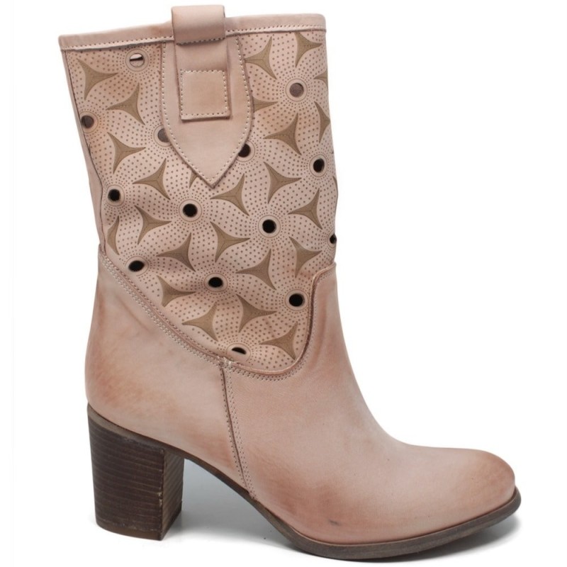 Mid Boots Laser Perforated '5040' - Pink