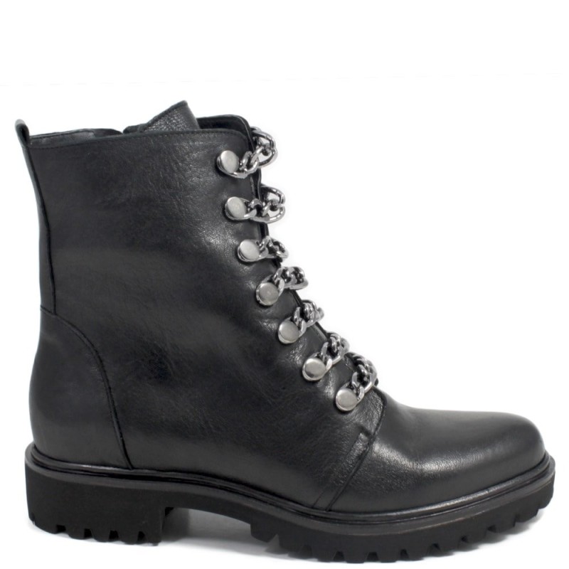 Military Boots with chains 'Chain' - Black