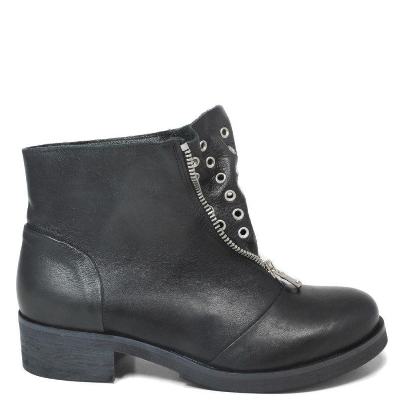 Low Boots with zipper '4009' - Black