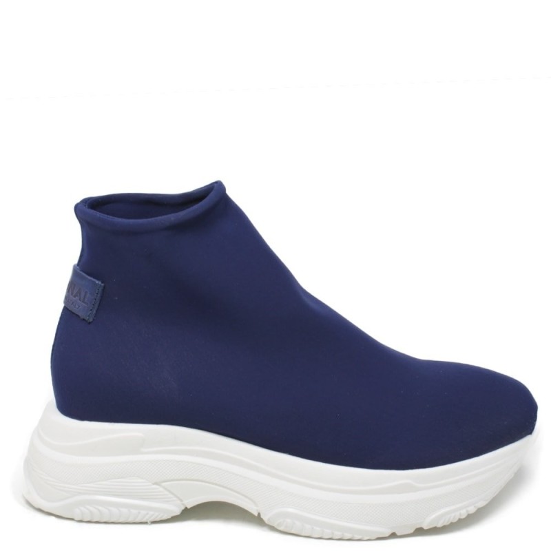 Sneakers Calzino Donna in Tessuto Elastico 'SOK' - Blu